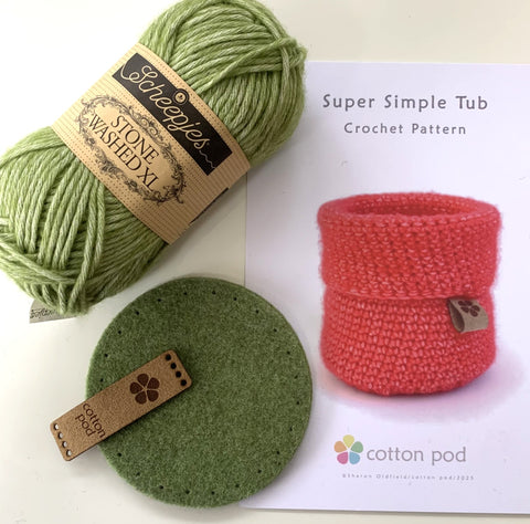 Super Simple Tub Crochet Kit by Sharon Oldfield for Cotton Pod