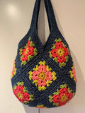 COTTON POD Sundrop Flower Granny Square Bag ~ Crochet Kit ~ Scheepjes Stone washed XL ~ 2 colourways