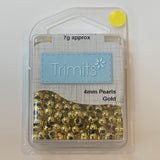 Buy Trimits 4mm Pearls Gold Beads from Cotton Pod UK