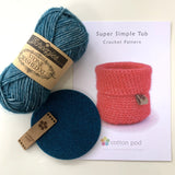 Super Simple Tub Crochet Kit by Sharon Oldfield for Cotton Pod