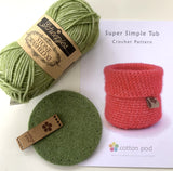 Super Simple Tub Crochet Kit by Sharon Oldfield for Cotton Pod