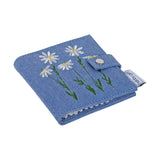 Denim Daisies Embroidered Needle Case and Scissors