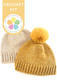 Charlotte Beanie Crochet Hat kits from Cotton POd UK
