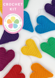Rainbow of Love Heart Garland Crochet Kit from Cotton Pod UK