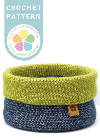 Two Tone Tub Crochet pattern by Sharon Oldfield for Cotton Pod
