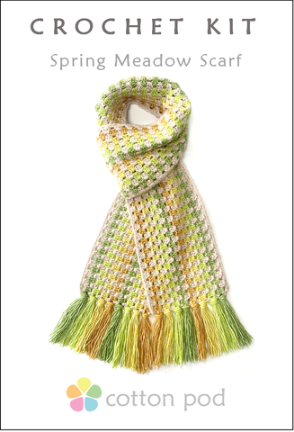 COTTON POD Crochet Kit ~ Spring Meadow Scarf (2 colourways)