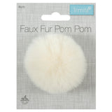 TRIMITS ~ Faux Fur Pom Pom ~ Small 6cm ~ 1 Piece: Cream