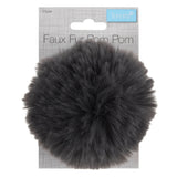 Buy TRIMITS Grey Faux Fur Pom Pom 11cm large