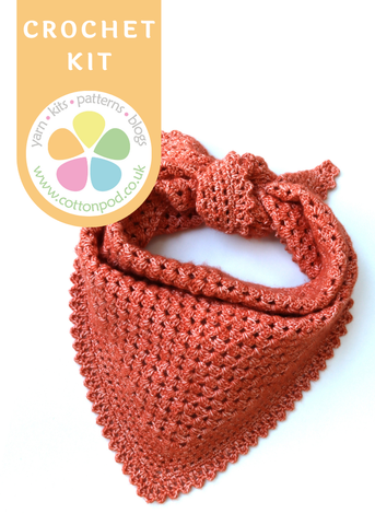Tiny Trellis Triangular Neckerchief Granny Triangle Crochet Pattern & Kit