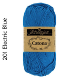 Buy Scheepjes Catona 25g Mercerised Cotton from Cotton Pod UK 201 Electric Blue