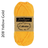 Buy Scheepjes Catona 25g Mercerised Cotton from Cotton Pod UK 208 Yellow Gold