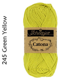 Buy Scheepjes Catona 25g Mercerised Cotton from Cotton Pod UK 245 Green Yellow