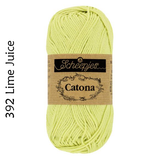 Buy Scheepjes Catona 25g Mercerised Cotton from Cotton Pod UK 392 Lime Juice